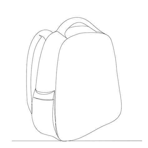 Premium Vector One Continuous Line Drawing Backpack Vector