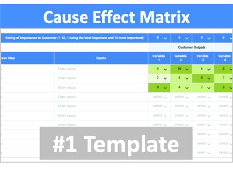 Cause And Effect Matrix Template