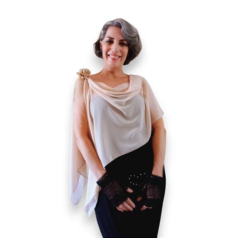 Echarpe Festa Nude Rosa Chá Elo7 Produtos Especiais