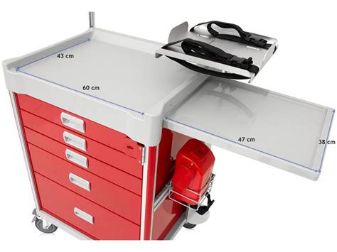 Emergency Crash Trolley With 5 Drawers And Accessories Seal Medical