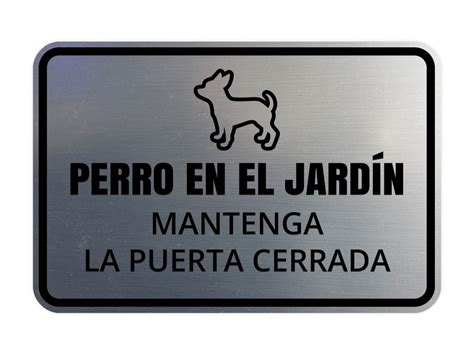 Signs Bylita Classic Framed Perro En El Jard N Mantenga La Puerta