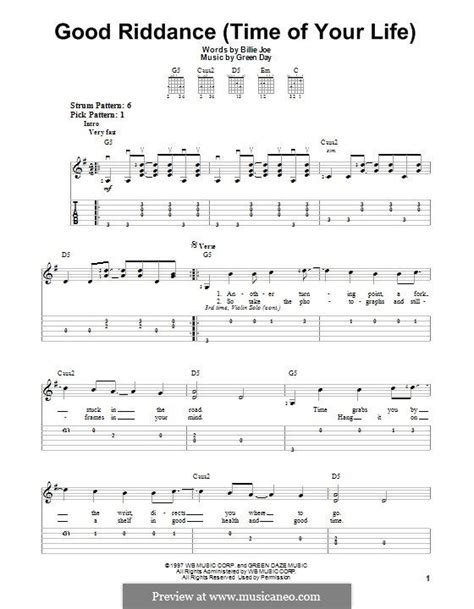 Time Of Your Life Chords Green Day Acoustic | 100+ Easy Guitar Songs