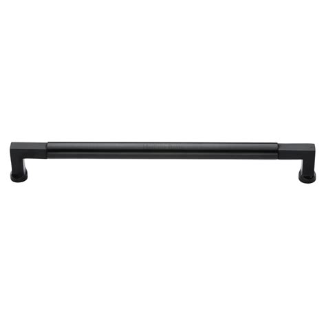 Heritage Brass Door Pull Handle Bauhaus Design 457mm Matt Black Finish