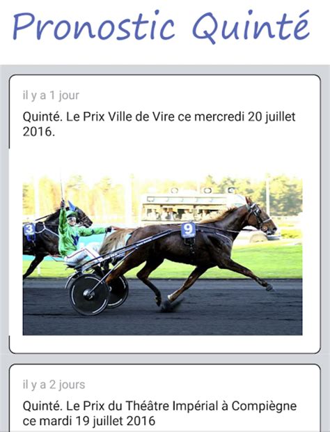 Le pronostic Quinté Gratuit APK pour Android - Télécharger