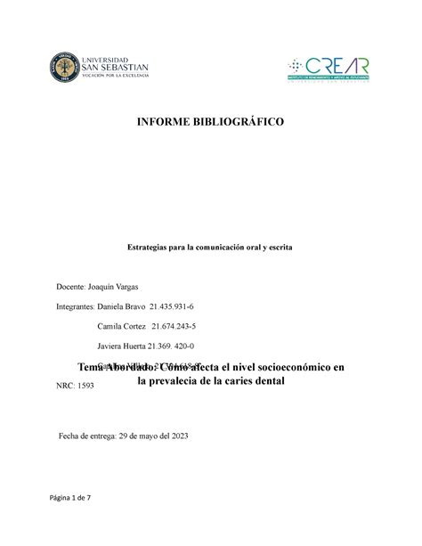 Informe Bibliografico Solemne Estrategias Para La Comunicaci N Oral