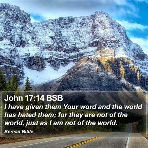 John 1714 Bsb I Have Given Them Your Word And The World Has