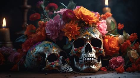 Fondo De Calavera Mexicana Para El D A De Los Muertos Foto Premium