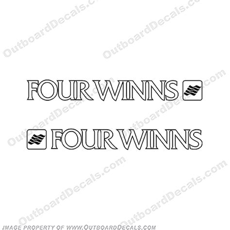 Four Winns Boat Decal (set of 2) Black/White