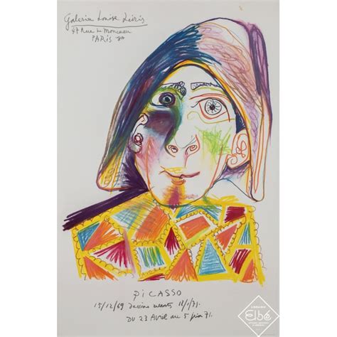 Affiche Ancienne Galerie Louise Leiris Picasso De Picasso 1971