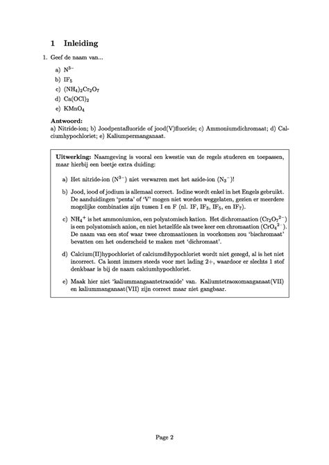 Wc Uitwerkingen Oefeningen Algemene Chemie Algemene Chemie Studocu