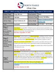 Jorge Rivera EDUC 1300 Academic Plan Pdf 8 Week 1 Class EDUC 1300