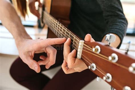 Learning To Play The Guitar Music Education Stock Image Image Of