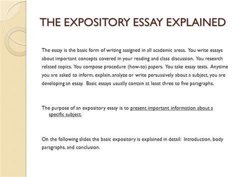 Five Paragraph Expository Essay Model Telegraph