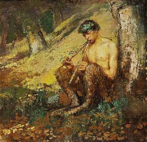 En Faun Spiller Flojte I Skoven By Hans Nikolaj Hansen On Artnet