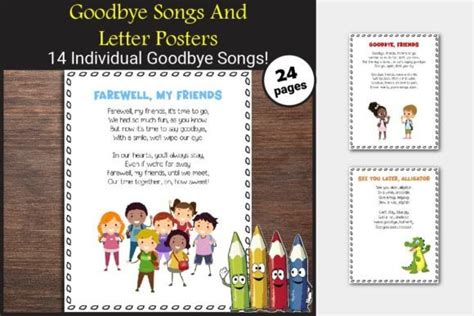 Preschool Farewell Goodbye Songs Poster Graphic By Thestudykits