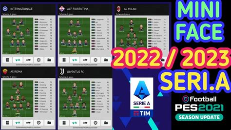 PES 2021 Minifaces Serie A Season 2022 2023 YouTube