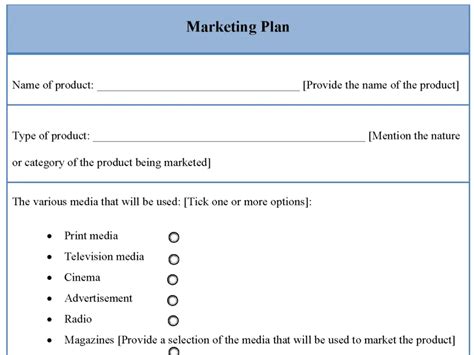 Marketing Plan Template Editable Pdf Forms