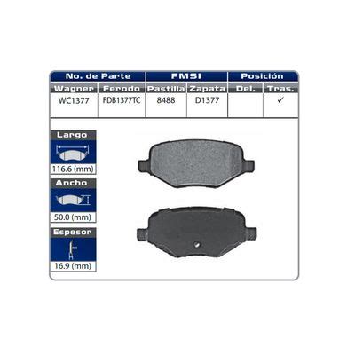 Balatas Traseras Ceramica Wagner Wc Ford Edge