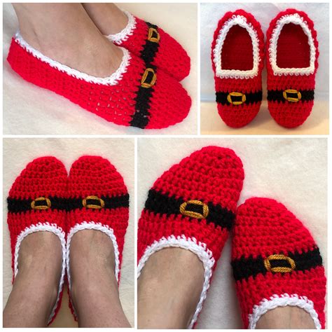 Free Crochet Christmas Slippers Pattern Quick And Easy Daily Crochet