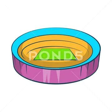 Large Round Stadium Icon Cartoon Style Clip Art