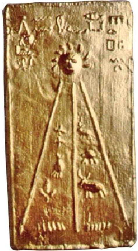 An Ancient Egyptian Stencil Depicting The Sun God And His Four Mains