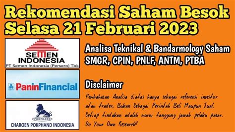 Rekomendasi Saham Besok Selasa 21 Februari 2023 Analisa Saham SMGR