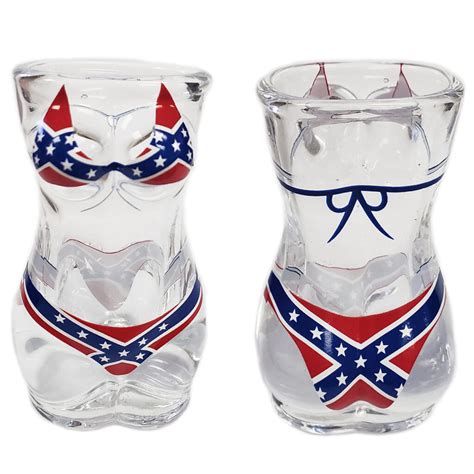 Confederate Bikini Top Bottom Shot Glass Civil War Stuff