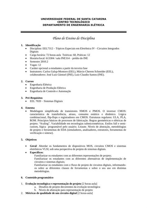 Pdf Plano De Ensino De Disciplina Deel Ufsc Brdeel Ufsc Br Files