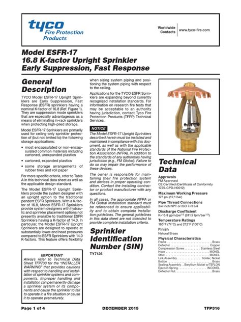 Sprinkler ESFR | PDF | Fire Sprinkler System | Pipe (Fluid Conveyance)