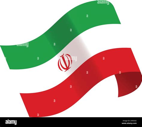 Graphic Illustration Of The National Flag Of Iran With A Dynamic Wave