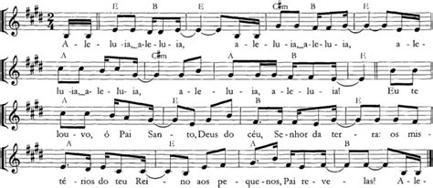 Cifras e Partituras Litúrgicas Aleluia Eu te louvo ó Pai Santo 2ª