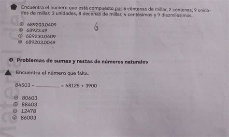 Encuentra El N Mero Que Est Compuesto Por Centenas De Millar