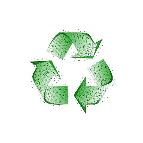 Premium Vector Green Recycle Sign Made Of Lines