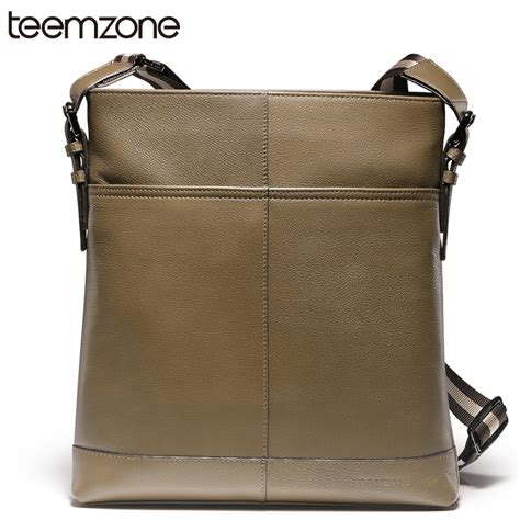 Teemzone Fashion Genuine Leather Men S Messenger Bags Man Portfolio