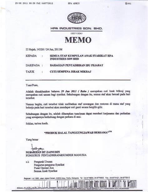 Contoh Memo Pemberitahuan Cuti Contoh Surat Pemberitahuan Berbagai