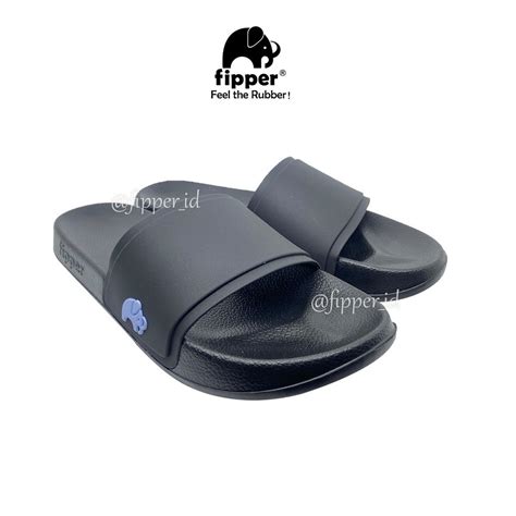 Jual Sandal Fipper Slip On Original For Man Woman Black Black Blue