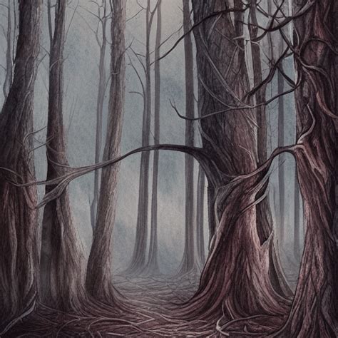 Haunted Forest Painting · Creative Fabrica