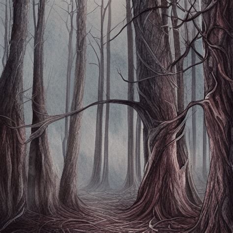 Haunted Forest Painting Creative Fabrica