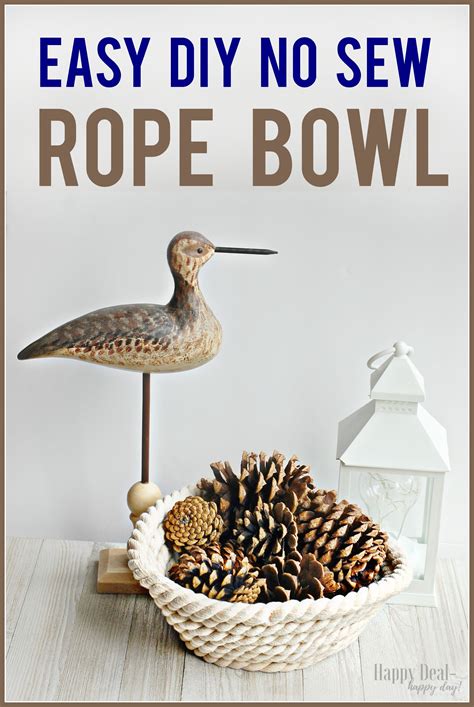 Easy Diy No Sew Rope Bowl Easy Diy Rope Decor Frugal Decor