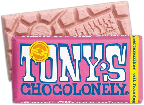 Tony S Chocolonely Witte Chocolade Reep Framboos Knettersuiker