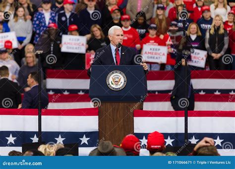 Vice President Mike Pence at Rally Editorial Photo - Image of arrival ...