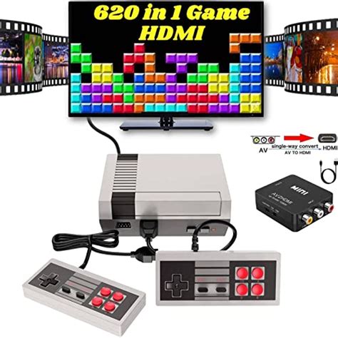 Retro Game Console,Classic Game System Built in 620 Games and 2 Classic ...