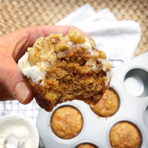 Carrot Cake Muffins With Cream Cheese Frosting