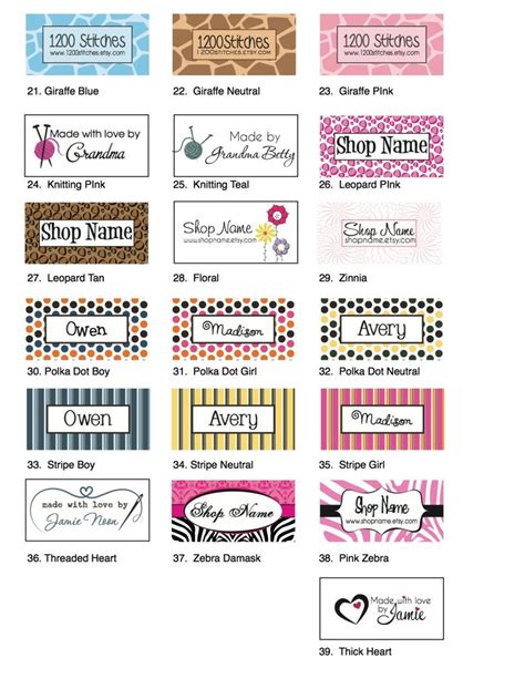 Custom Printed Fabric Sew-on Labels PLEASE READ Item | Etsy