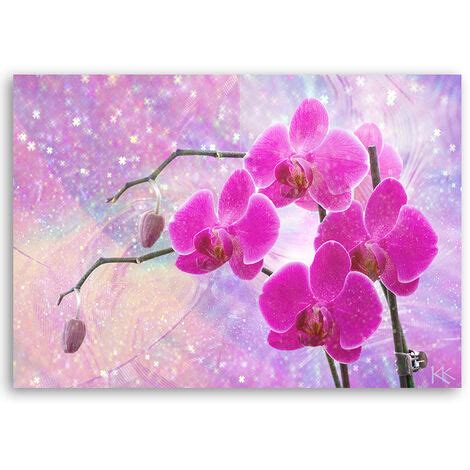 Quadro Su Tela Astrazione Orchidea Essenziale X