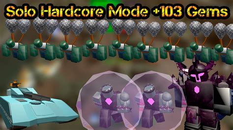 Solo Hardcore Mode 103 Gems Roblox Tower Defense Simulator YouTube
