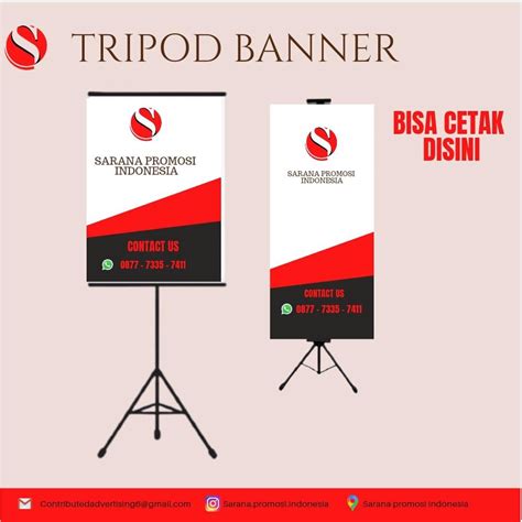 Tripod Banner 2 Sisi Tripod Promosi Standing Banner Stand Poster