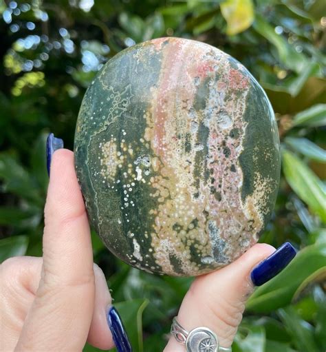 7th Vein Ocean Jasper Ocean Jasper Palm Stone Ocean Jasper Etsy