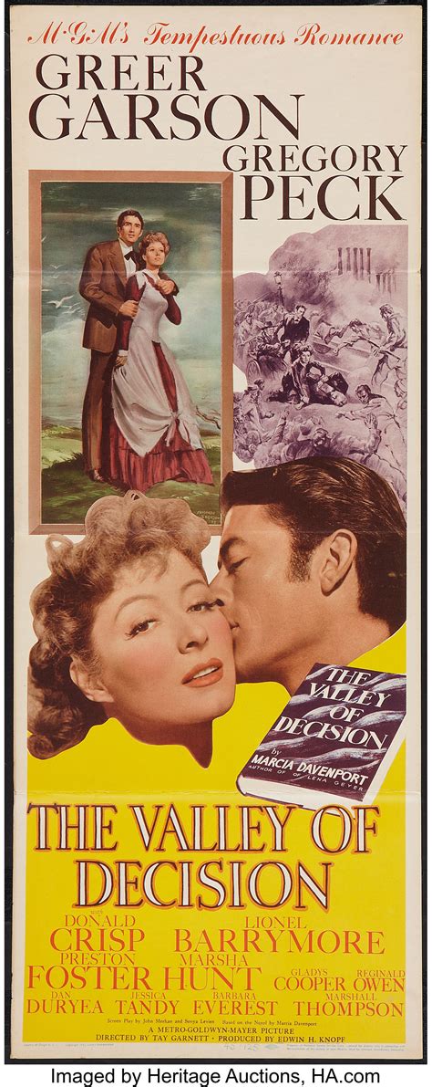 The Valley Of Decision Mgm 1945 Insert 14 X 36 Drama