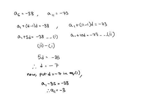 Solved Write The First Five Terms Of The Arithmetic Sequence Use The